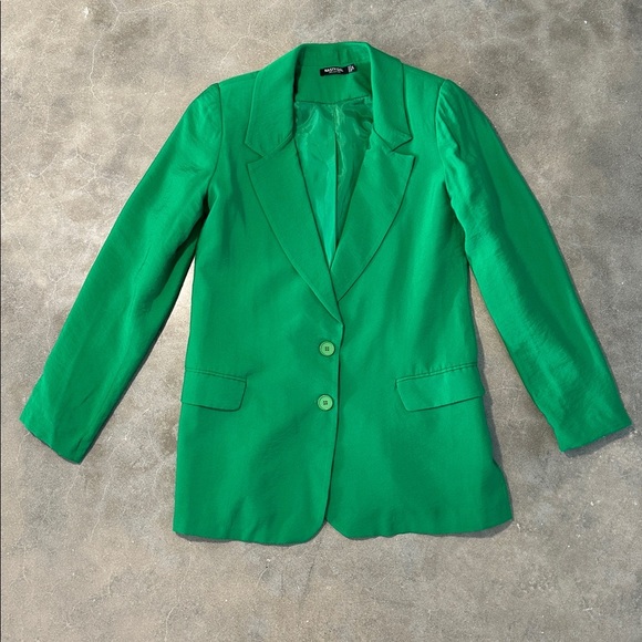 NWOT Nasty Gal Textured Green Blazer - Picture 4 of 10